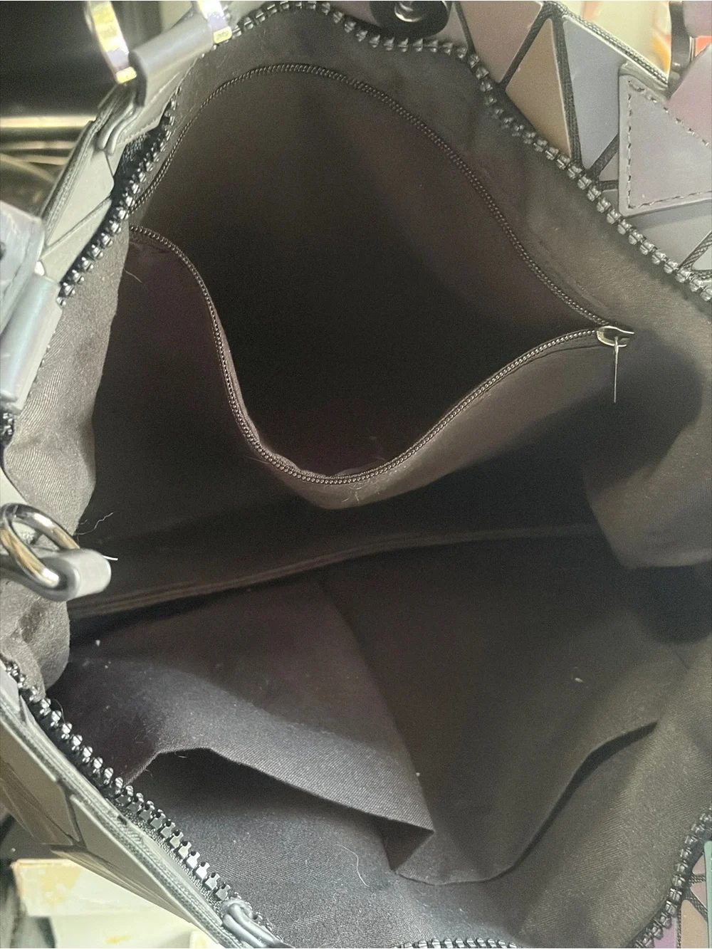 Source Unknown Iridescent Geometric Tote - Purple & Teal